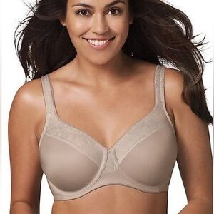 Playtex Undercover Slimming Beige Lace Detail Underwire Bra #4583 Size 42B NWT